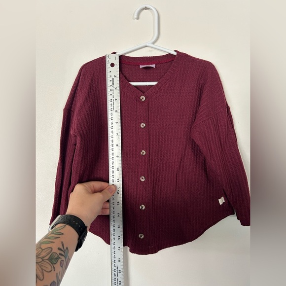Jax & Lennon Deep Red 4/5 Button-up Cardigan - Picture 4 of 6
